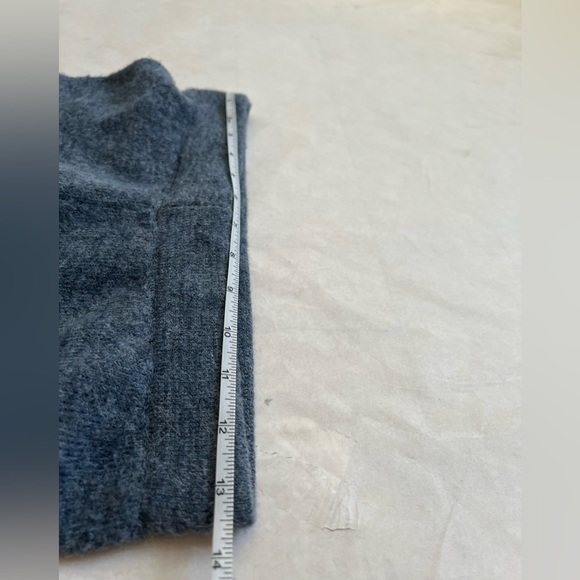 MNG Mango Elastic Waist Wide Leg High Rise Blue Pull On Sweater Knit Pants Sz S - Picture 6 of 8